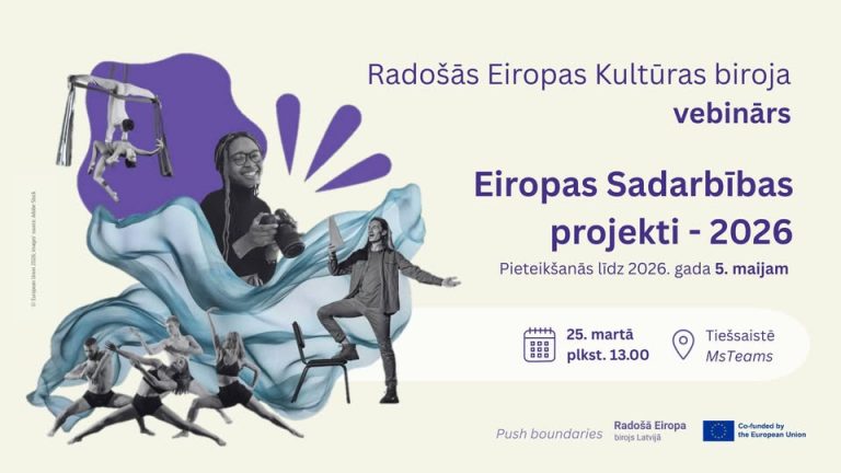 Ja esi kultūras vai radošās nozares pārstāvis — šī var būt iespēja tieši tev!