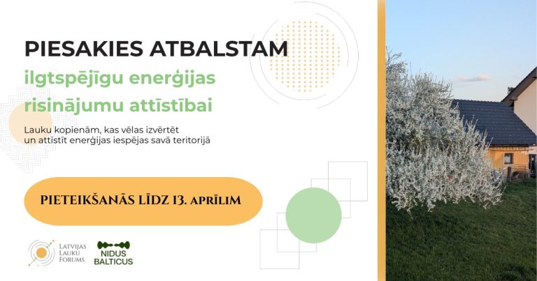 Iespēja lauku kopienām: vietējā enerģija – vietējais spēks